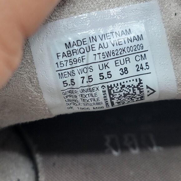 Converse Womens 7.5 Cordura Fabric Gray Canvas Low Top Sneakers Casual 157596F - Picture 7 of 13